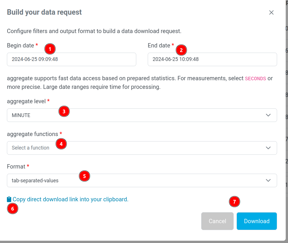 The build request dialogue.
