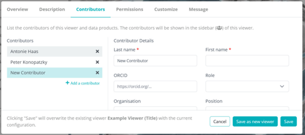 Metadata contributors