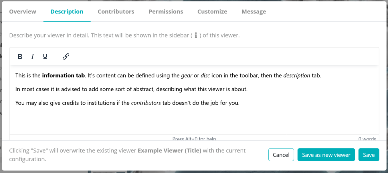Metadata description