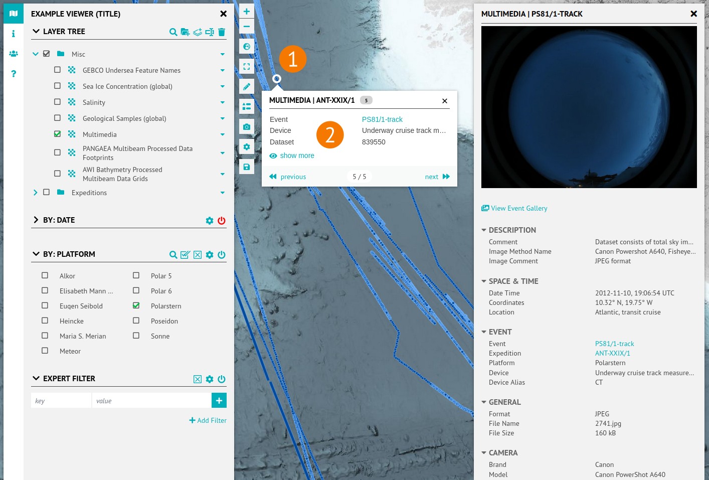 Interaction with map and popup
