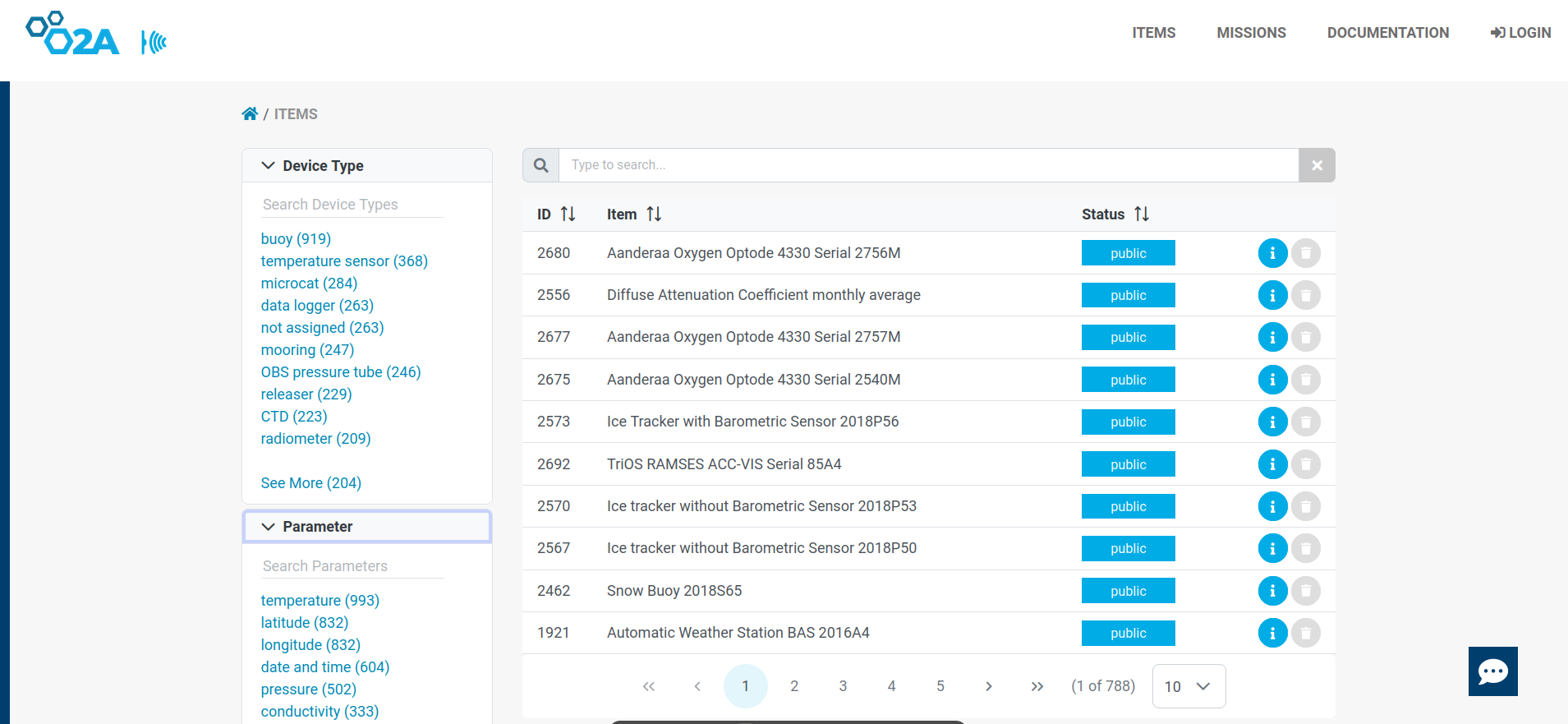Screenshot of O2A REGISTRY UI