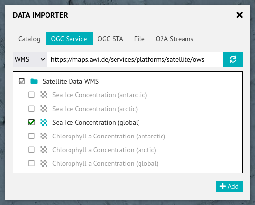 Add SIC layer via OGC importer